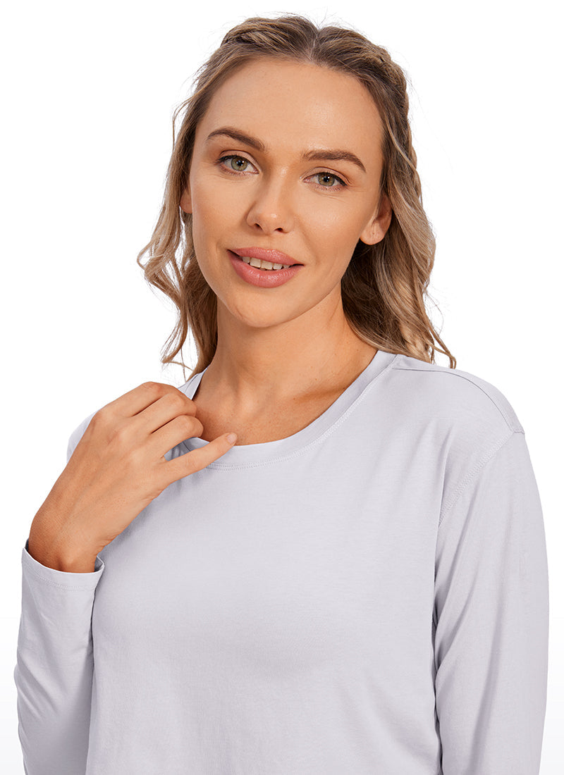 Pima Cotton Workout Cropped Long Sleeve