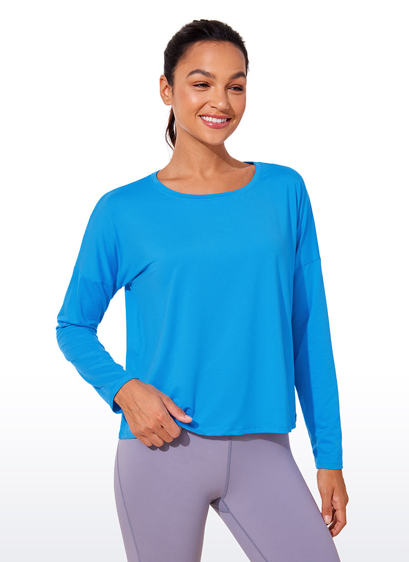 UPF 50+ Lightweight Heather Cropped Long Sleeves