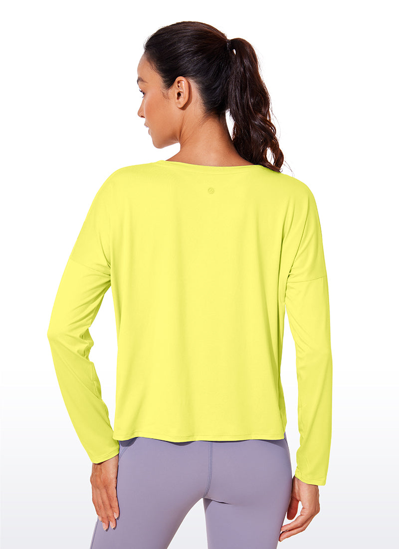 UPF 50+ Lightweight Heather Cropped Long Sleeves