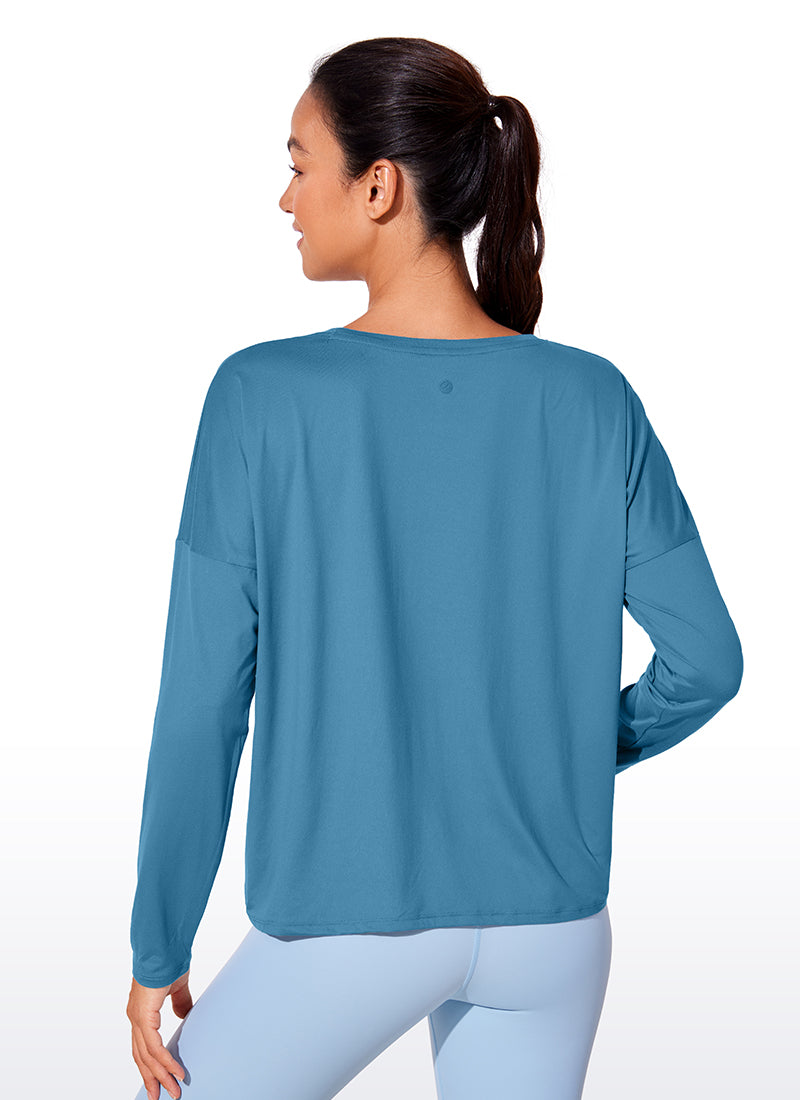 UPF 50+ Lightweight Heather Cropped Long Sleeves