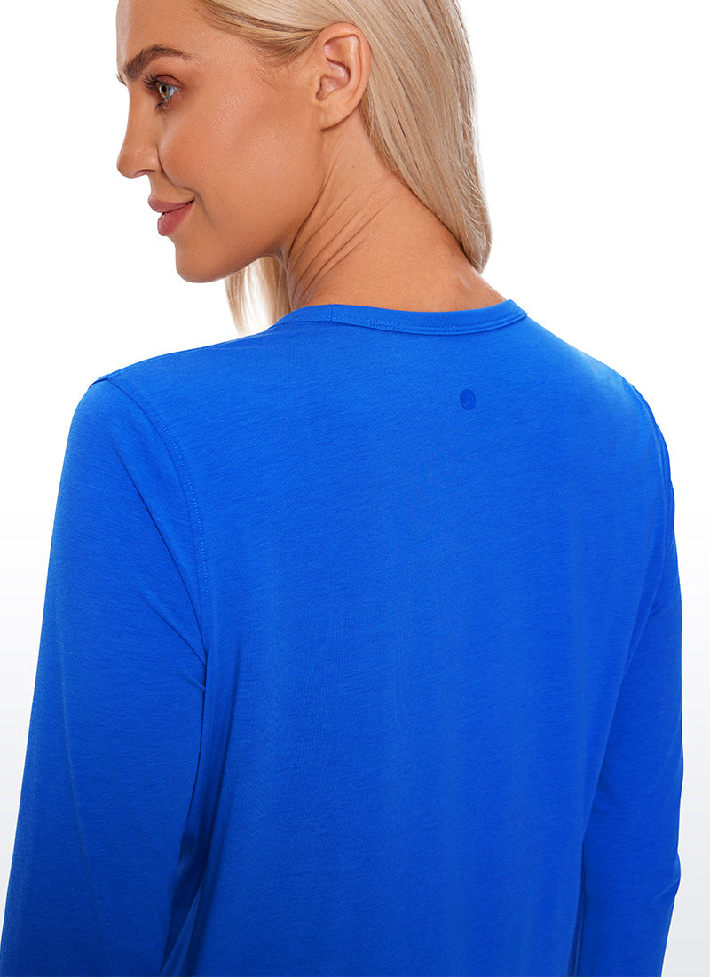 Pima Cotton Cropped Long Sleeve Classic Fit