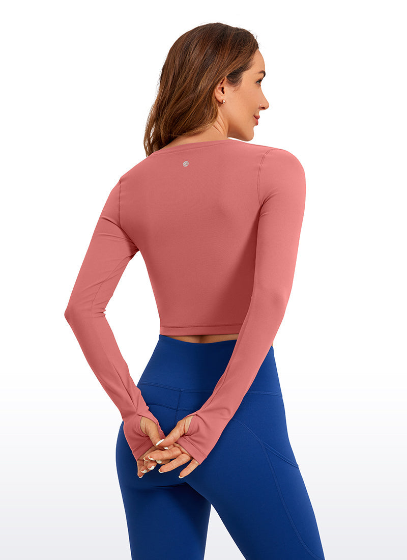 Butterluxe Cropped Long Sleeve Scoop Neck