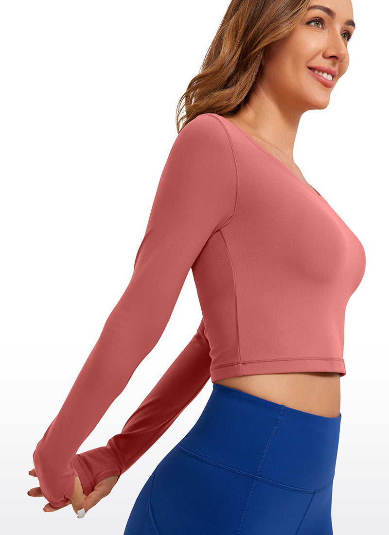 Butterluxe Cropped Long Sleeve Scoop Neck