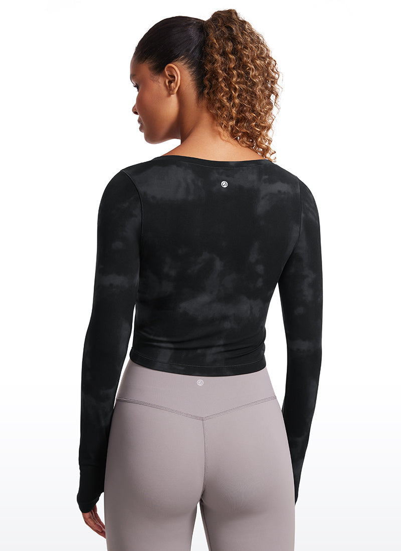Butterluxe Cropped Long Sleeve Scoop Neck