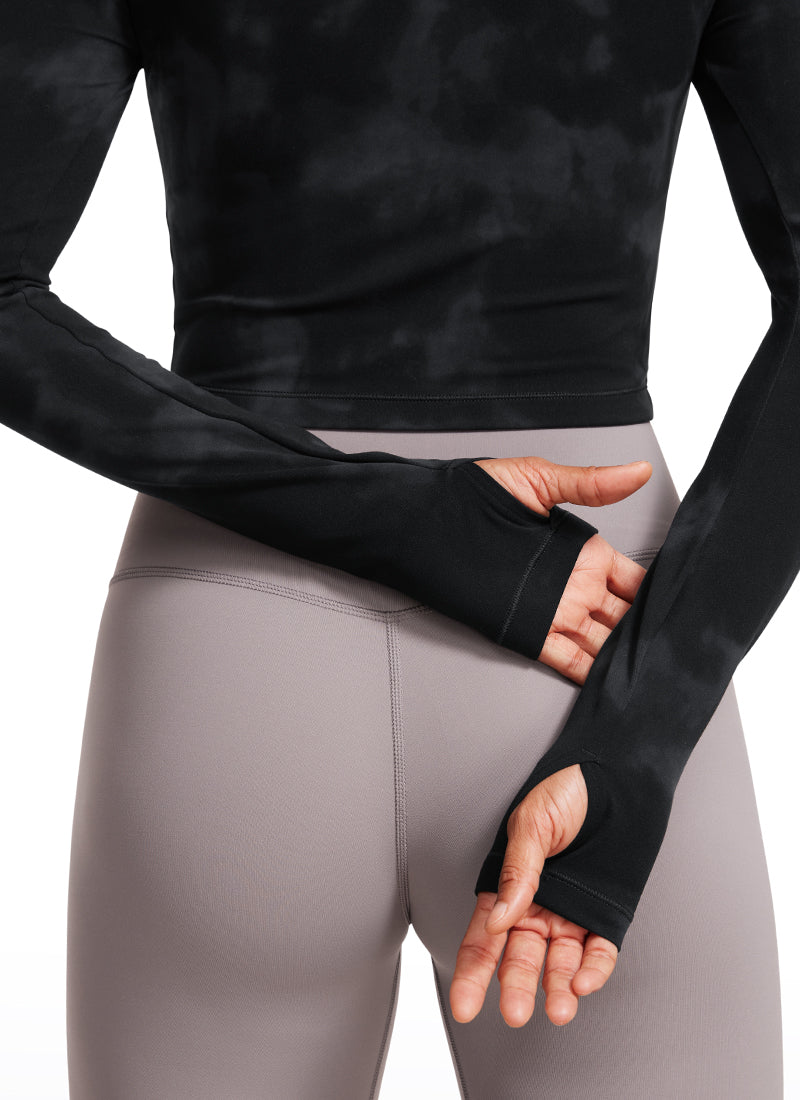 Butterluxe Cropped Long Sleeve Scoop Neck