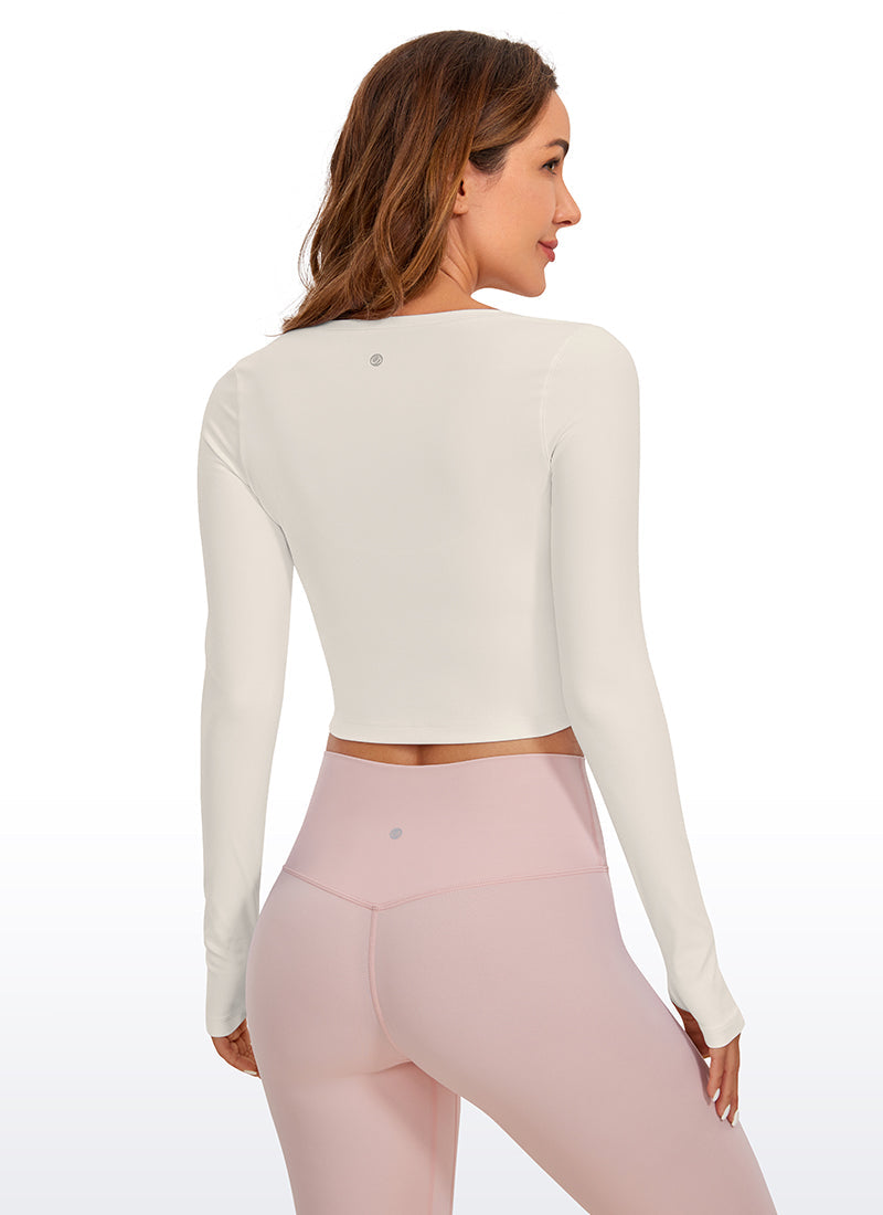 Butterluxe Cropped Long Sleeve Scoop Neck