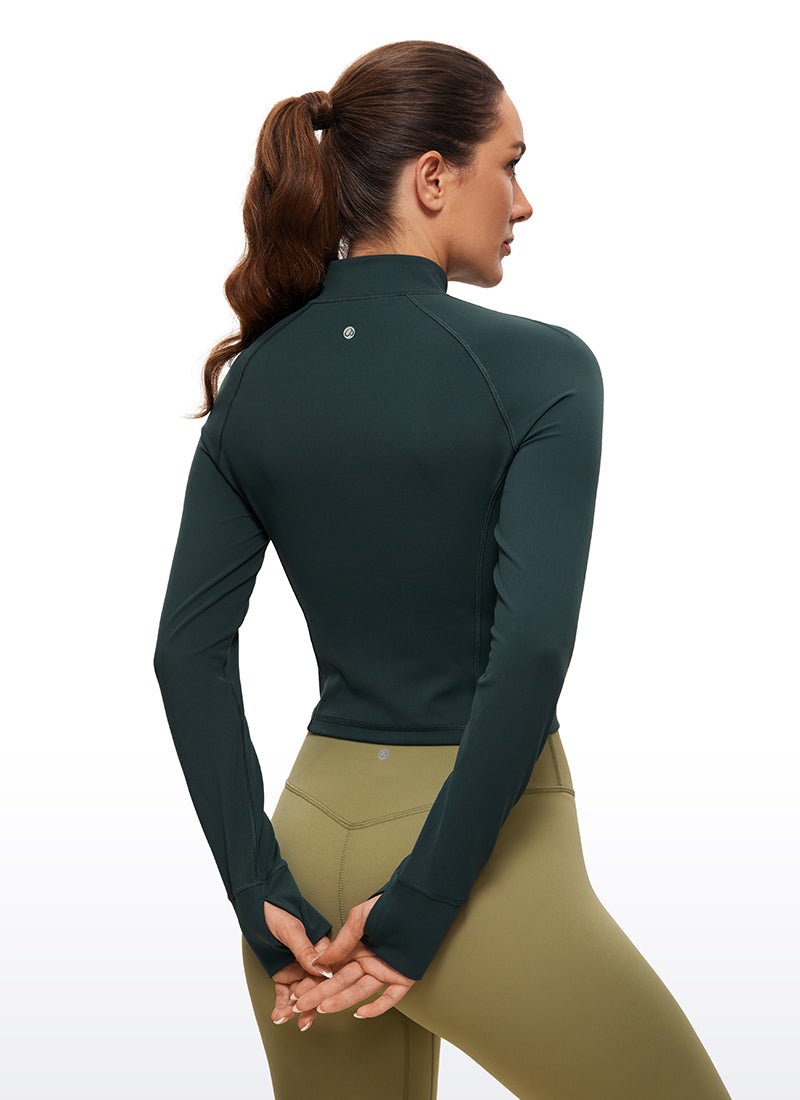 Butterluxe Half-Zip Long Sleeve Cropped