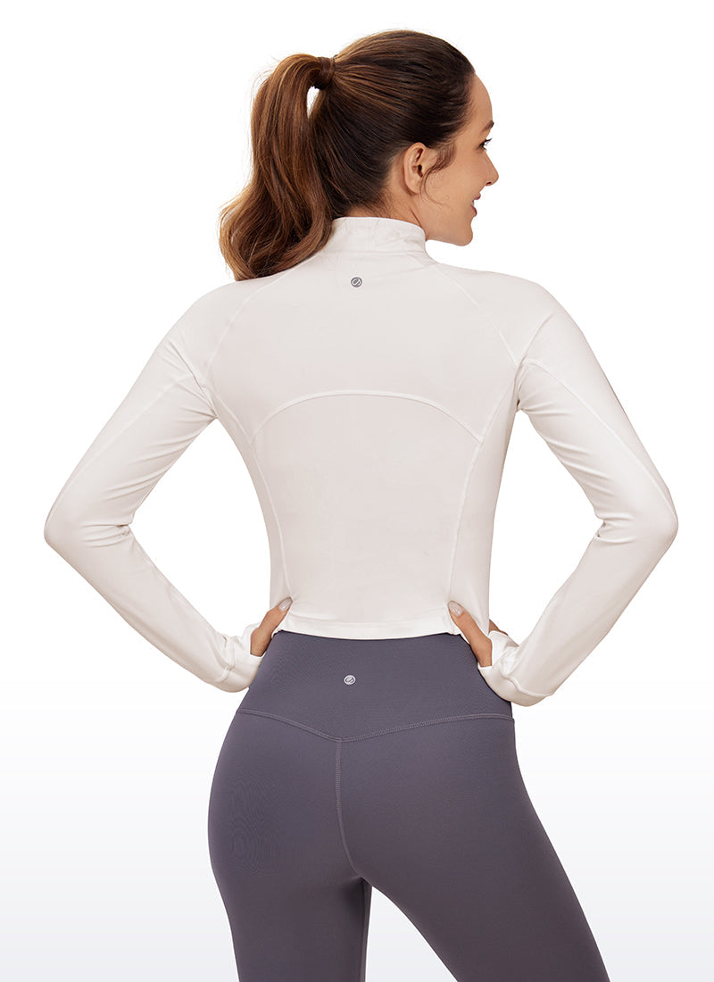 Butterluxe Half-Zip Long Sleeve Cropped