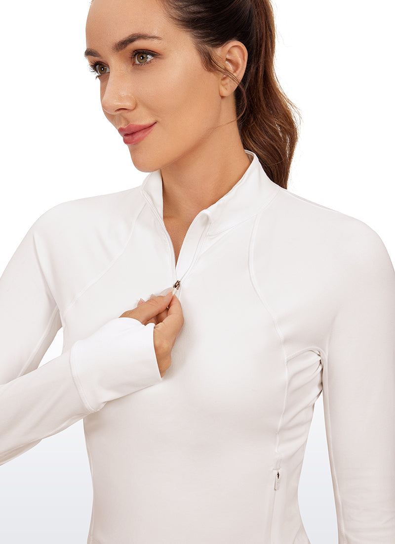 Butterluxe Half-Zip Long Sleeve Cropped