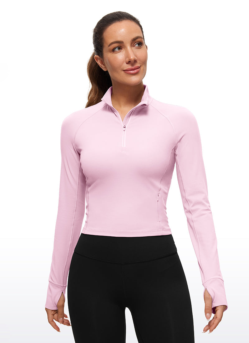 Butterluxe Half-Zip Long Sleeve Cropped