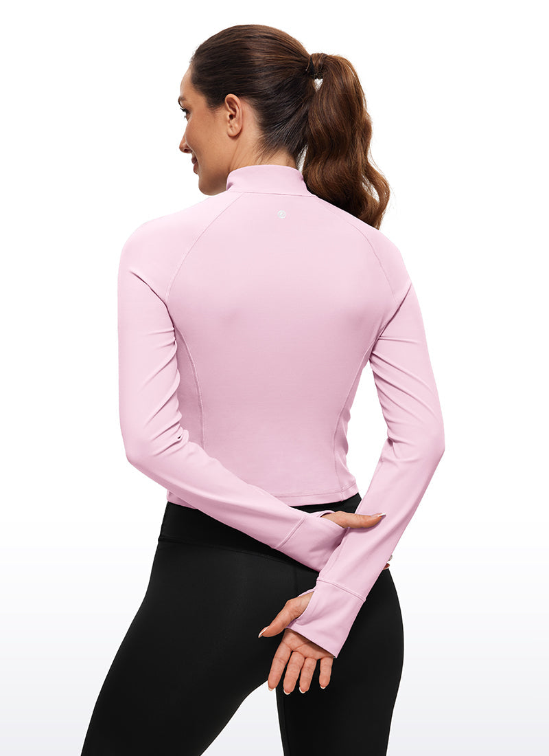 Butterluxe Half-Zip Long Sleeve Cropped