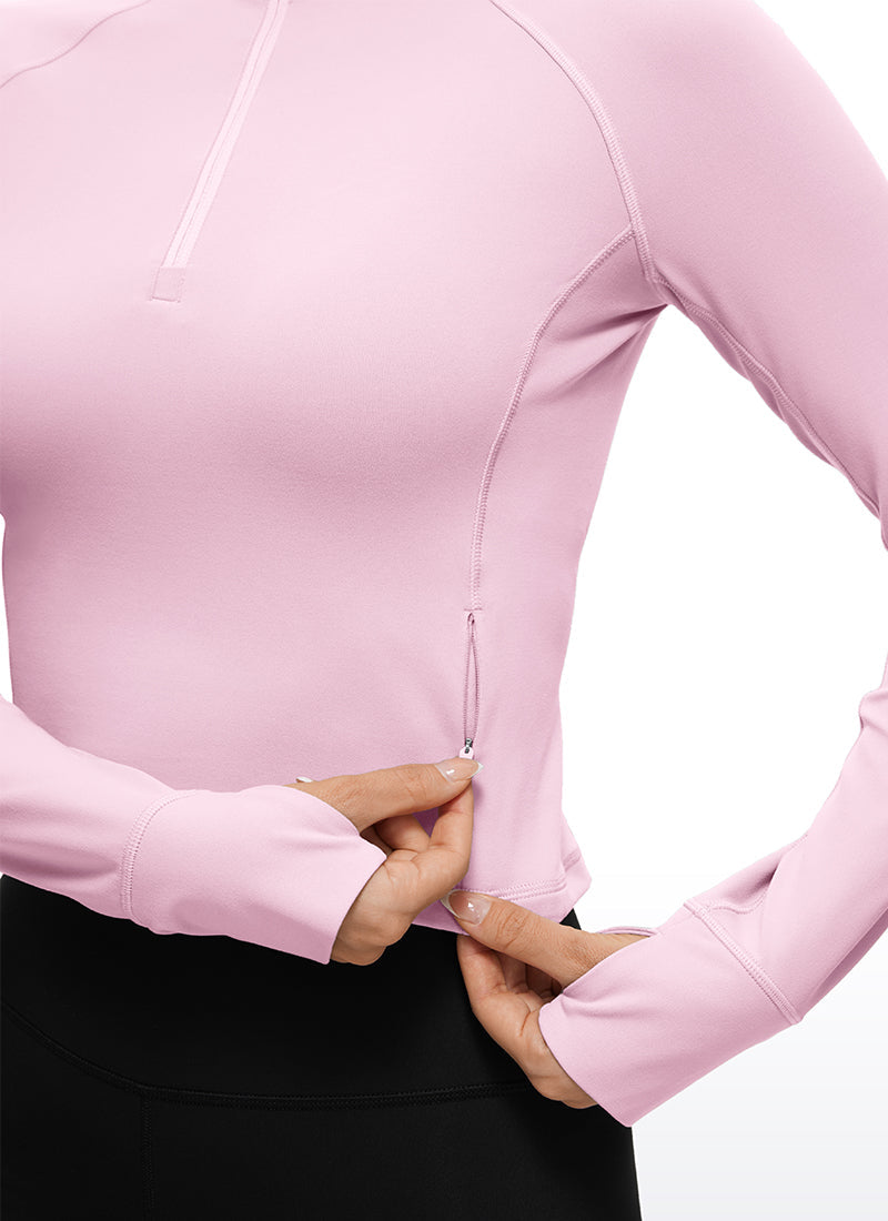 Butterluxe Half-Zip Long Sleeve Cropped