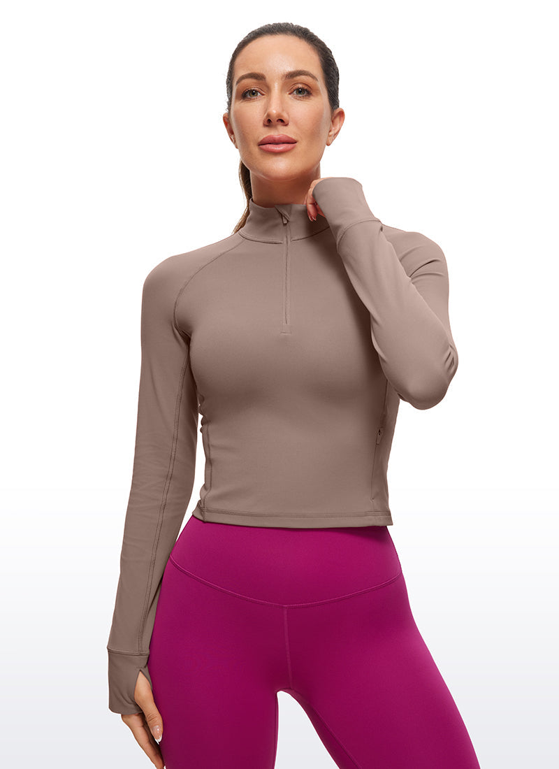 Butterluxe Half-Zip Long Sleeve Cropped