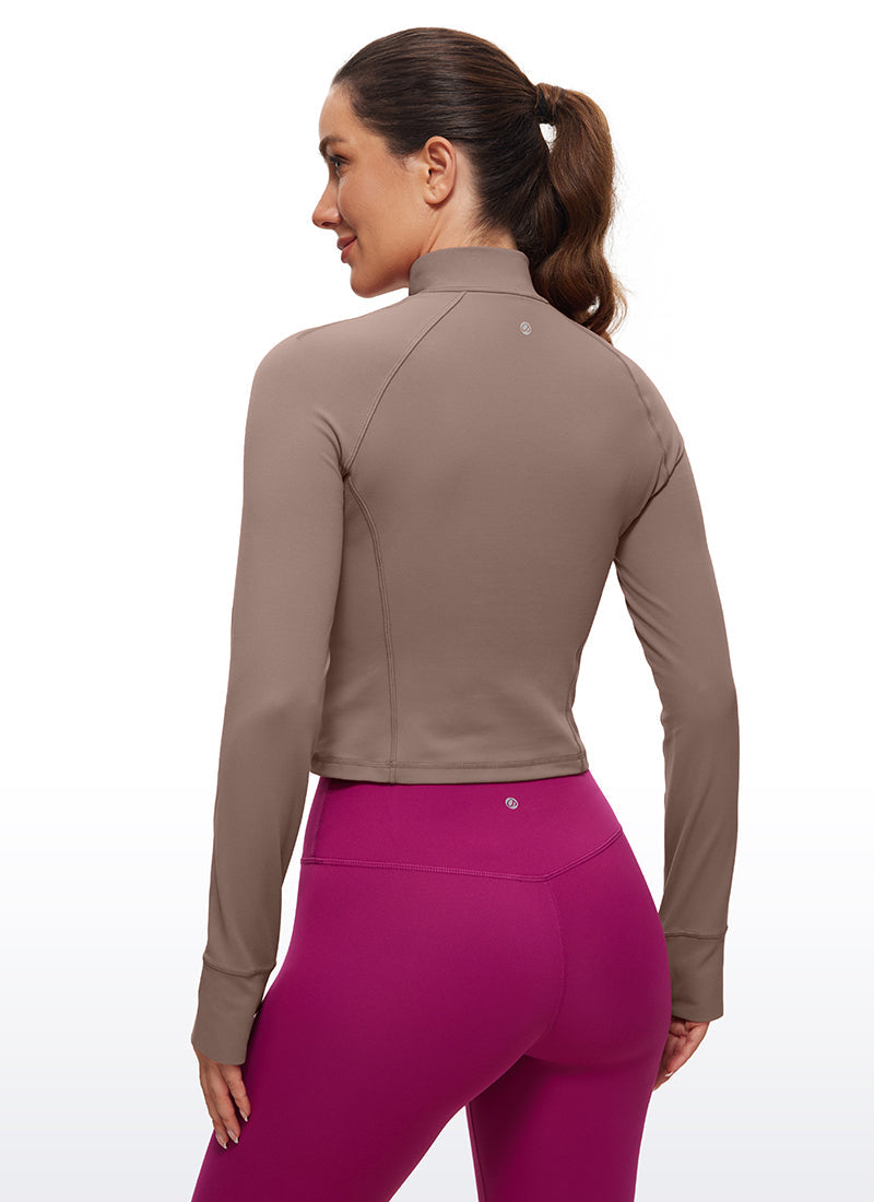 Butterluxe Half-Zip Long Sleeve Cropped
