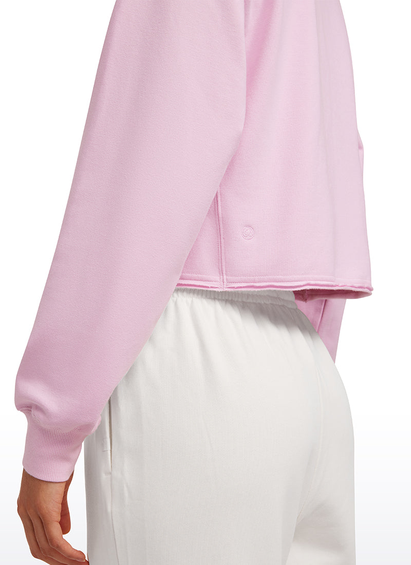 Amenity Double Raw Hem Sweatshirts Crew Neck