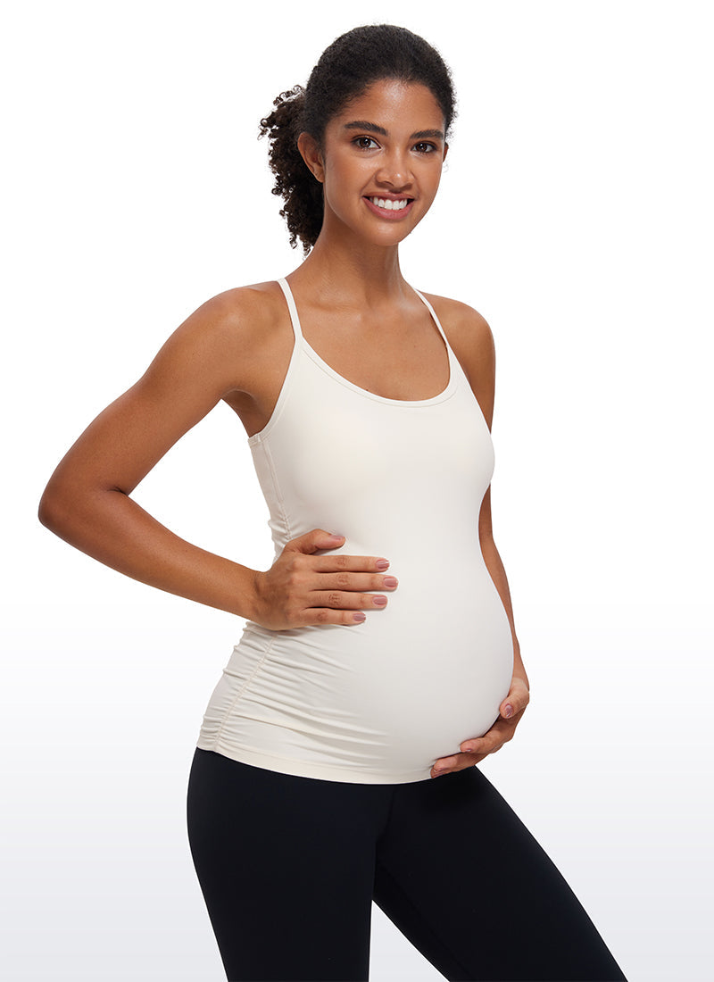 Butterluxe Y Back Maternity Tank Ruched Sides