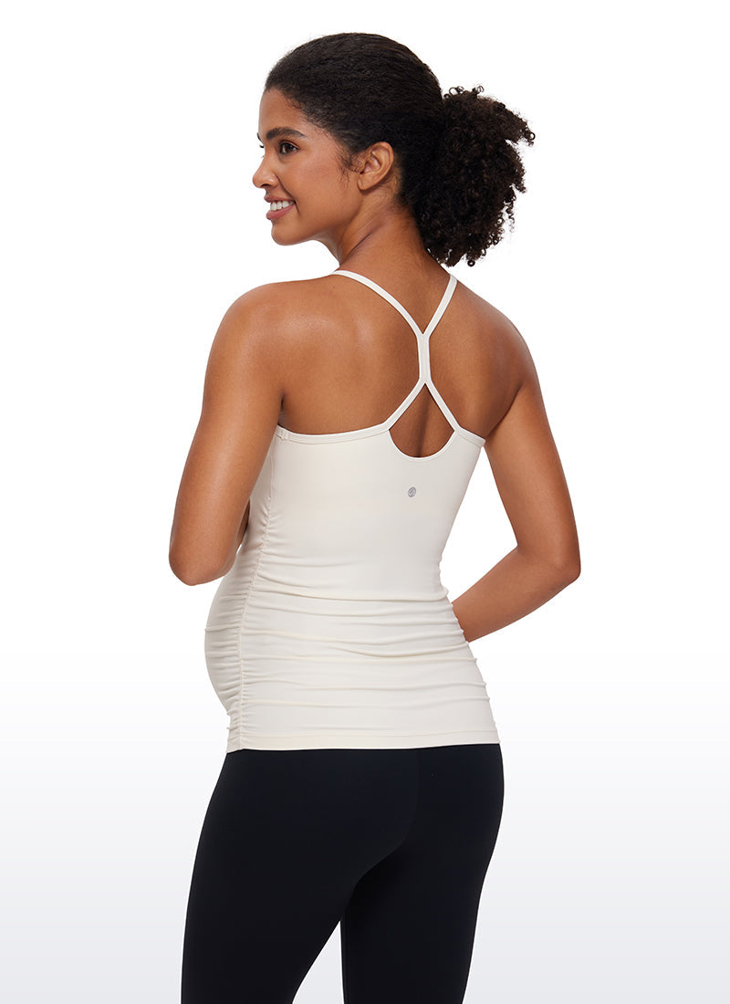 Butterluxe Y Back Maternity Tank Ruched Sides