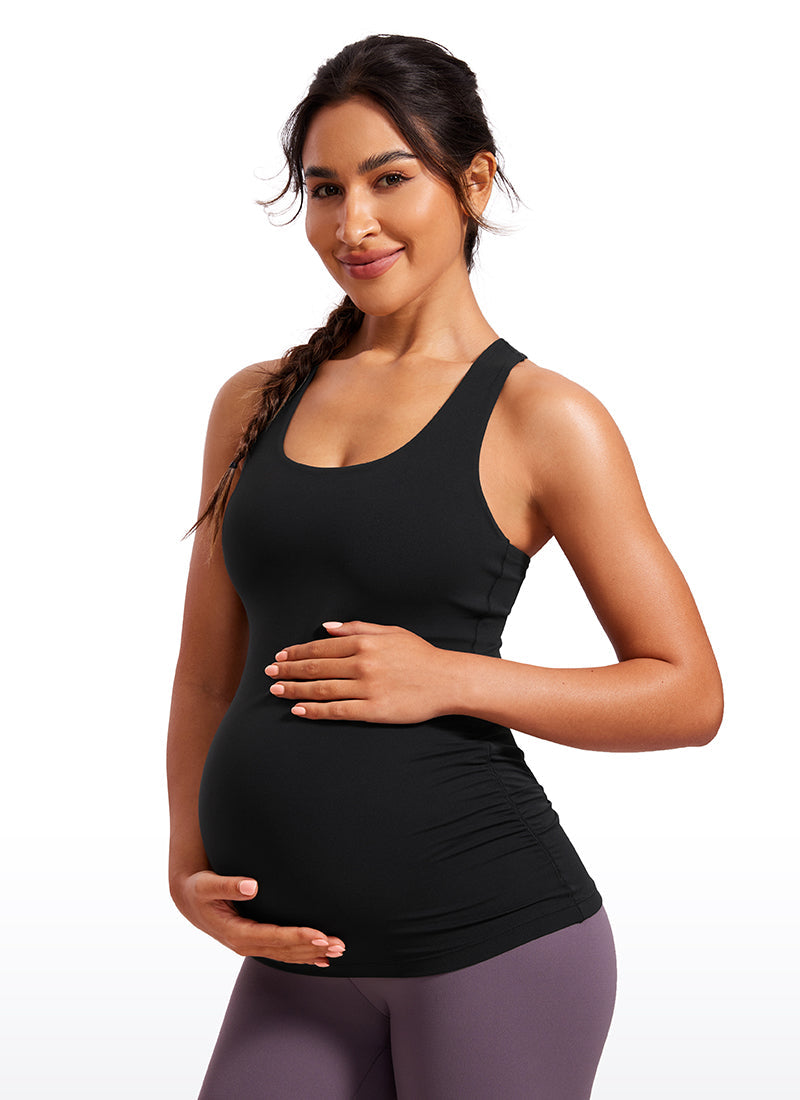 Butterluxe Racerback Maternity Tank Ruched Sides
