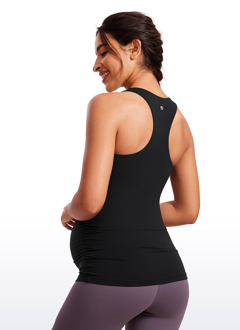 Butterluxe Racerback Maternity Tank Ruched Sides