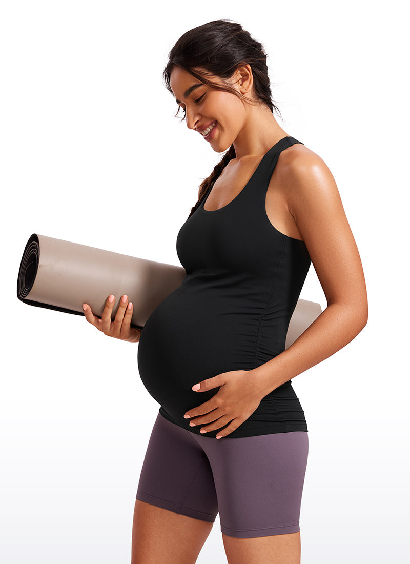 Butterluxe Racerback Maternity Tank Ruched Sides