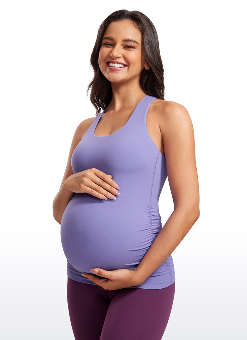 Butterluxe Racerback Maternity Tank Ruched Sides