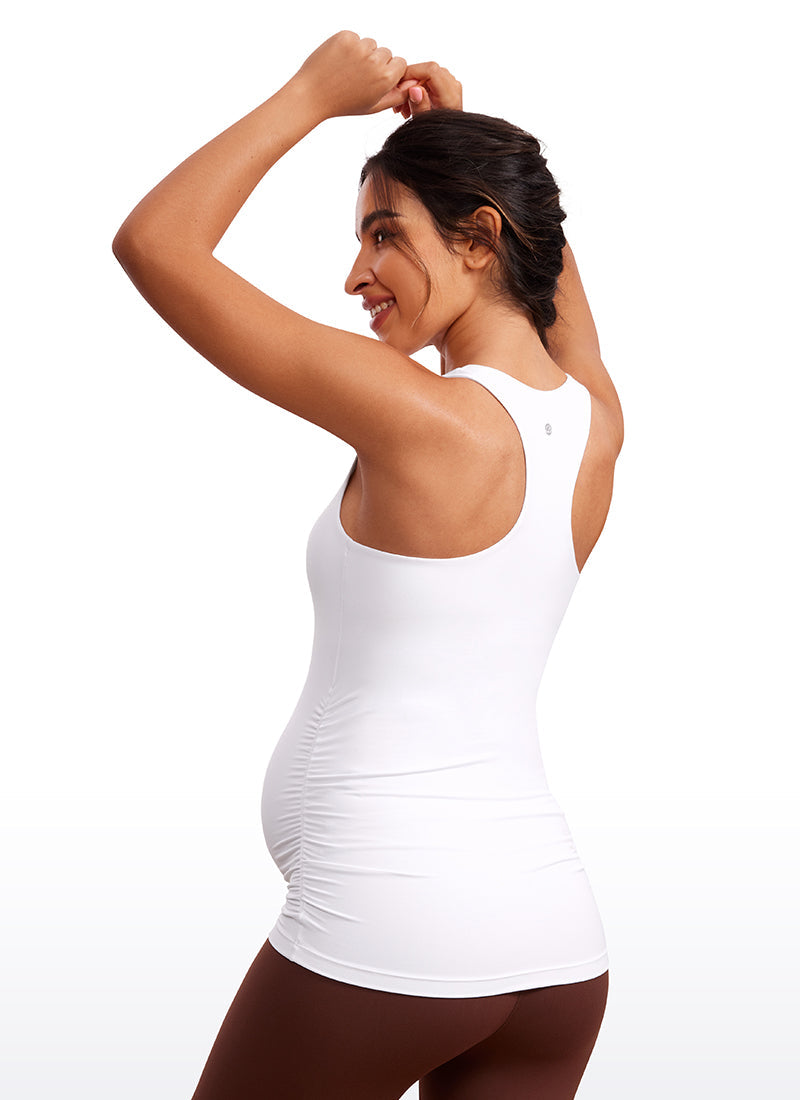 Butterluxe Racerback Maternity Tank Ruched Sides