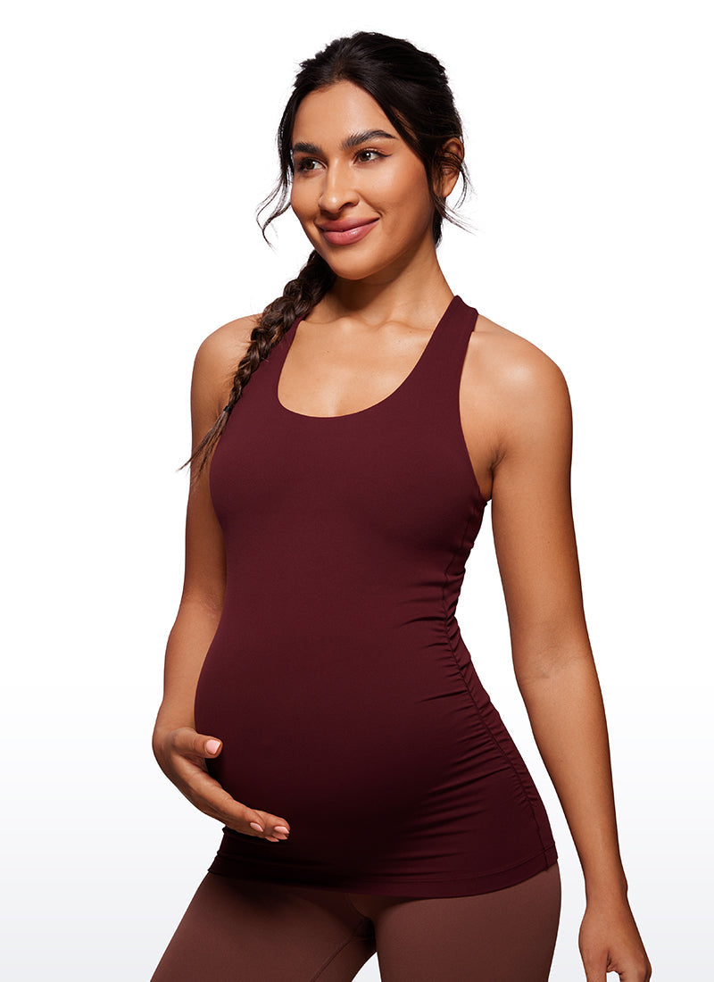 Butterluxe Racerback Maternity Tank Ruched Sides