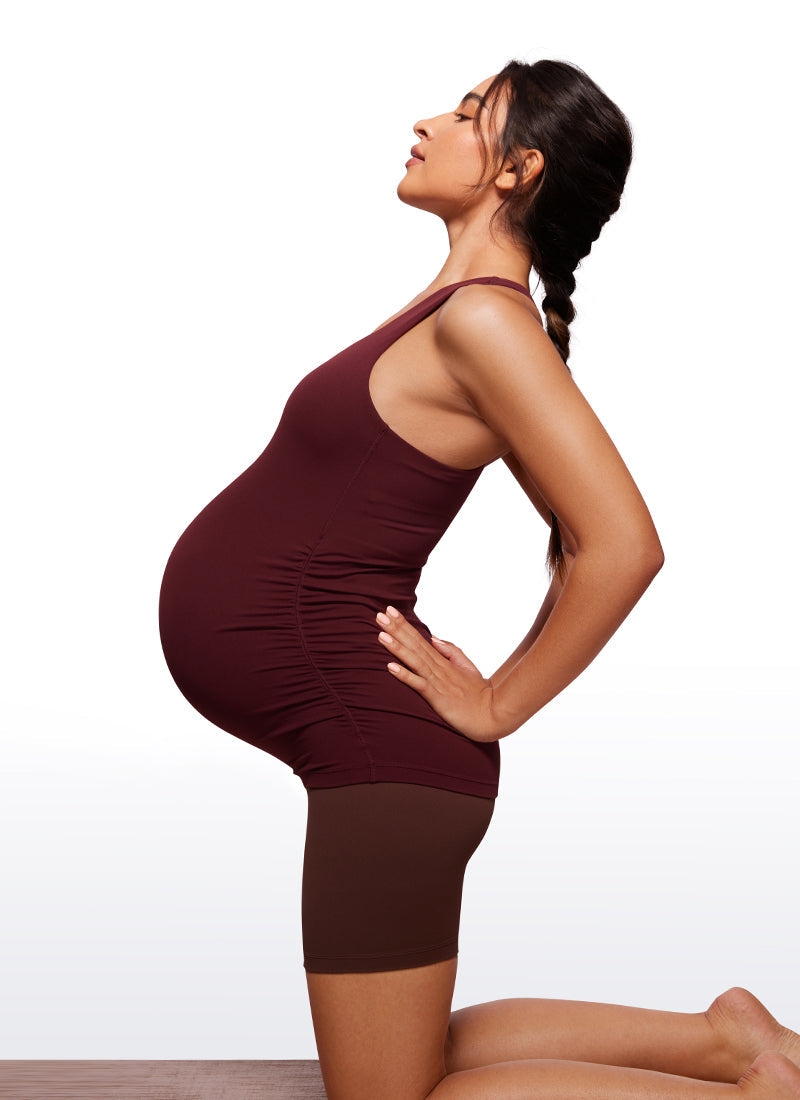 Butterluxe Racerback Maternity Tank Ruched Sides